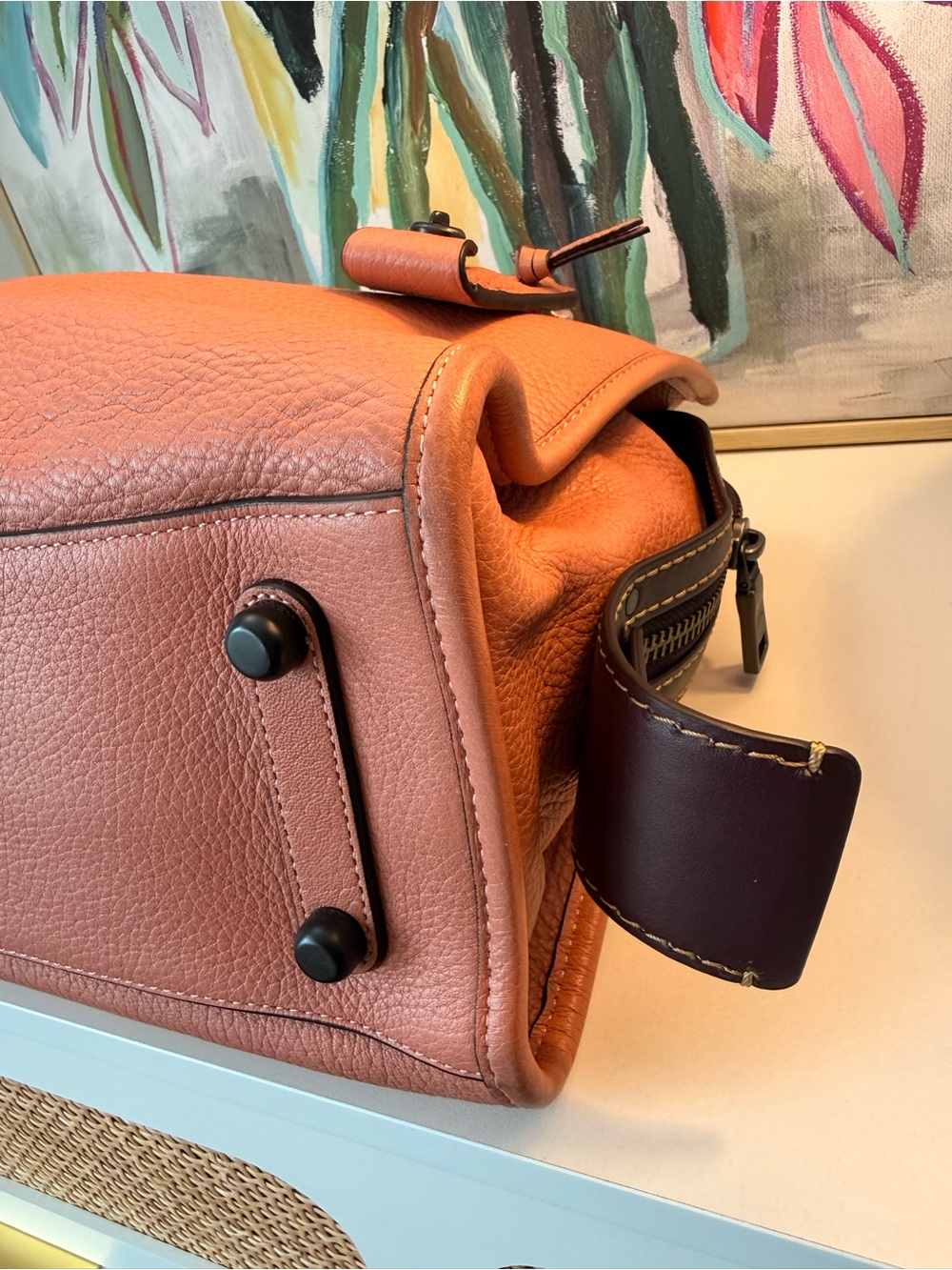 Rare Authentic COACH 1941 ROGUE 30 MELON & Oxblood Purse - Picture 15 of 16